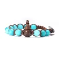 Bracelet de perles en turquoise naturelle avec pendentif gourde en bois pour le style quotidien. - Amazonite