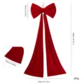 Große rote Samtschleife Weihnachtsbaum Anhänger DIY Weihnachtsdeko Requisite 180cm - Biberstoff / 60x180cm / Rot