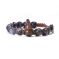 Bracelet de perles artisanal exquis avec des perles en pierre naturelle et un pendentif gourde. - Style Aventurine Bleue