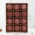 Retro Christmas ball set 12pcs 32x24cm 408g vintage holiday tree hanging ornaments decor - 8cm / 12 Pieces/Pack / Wine Red Gold