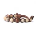 Bracelet en perles de pierre naturelle avec pendentif gourde en bois bijoux tressés pour femmes - Pierre Maifan