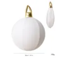 Bola de Navidad inflable de terciopelo de 30 cm, gran adorno colgante para decoración festiva. - 30cm / Blanco