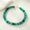 Green acrylic resin beaded necklace for women, stylish jelly color statement choker jewelry. - Green