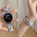 Braided smartwatch strap replacement for smart watch colourful woven band with cute bear charm. - Compatible: 18mm / Cute Bear Woven - Violet