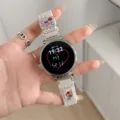Replacement braided watch strap with cute bear and sweet charm for smart watch accessories. - Compatible: 18mm / Starlight Spring Cherry