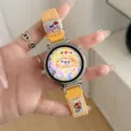 Colorful replacement braided smartwatch band comfortable woven strap for daily wear - Compatible: 18mm / Cute Bear Woven - Ginger Yellow