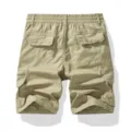 Men's stretch casual cargo shorts with multi-pockets, comfortable fit for daily wear. - 30 / Khaki