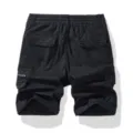 Uomo casual multi-tasche cargo pantaloncini stretch sportivi pantaloni dettaglio - Nero
