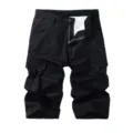 Men's Black Multi-Pocket Casual Cargo Shorts Summer Outdoor Tactical Workwear Pants - 30 / Black
