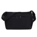 Black nylon crossbody bag for women, large capacity casual utility shoulder commuter bag. - Black