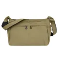 Casual nylon crossbody bag for women, large capacity utility shoulder bag in khaki color. - Khaki