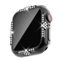 Rhinestone Apple Watch case detail showing electroplated black finish and sparkling crystal diamonds. - 40mm / Black