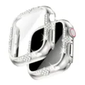 Glänzender Strass-Uhrengehäuseschutz kompatibel mit Apple Watch, galvanisierte Luxus-Abdeckung. - Silber / 40mm