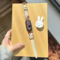 Floral metal leather watch strap replacement band compatible with smartwatches stylish accessory - Compatible: Apple 38/40/41/S10(42)mm / Off-White - Gold Buckle White Flower
