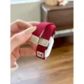 Rode geweven magnetische horlogeband met schattig beren postzegel motief en metalen gesp ontwerpen. - Geschikt: Apple 38/40/41/S10(42)mm / Bordeauxrood