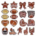 Braune Pailletten bestickte American Football Aufnäher Set für Kleidungsdekoration. - Komplettes Set