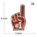 Pailletten Stickerei #1 Geste Stoffaufkleber Kleidung Dekoration Basteln 9.1x5.3cm - M1591 Nummer Eins Geste