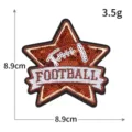 Brauner Pailletten Football Aufnäher bestickter Stern Kleidung Zubehör Abzeichen 8.9cm - M1597 Stern Football Zeichen