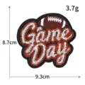 Football Game Day Pailletten bestickter Aufnäher, braune glänzende Kleidung Dekoration Zubehör. - M1599 Game Day Banner
