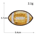 Brauner Pailletten American Football Aufnäher für Kleidung, glitzernde Stickerei Applikation. - M1593 Goldnähte Football