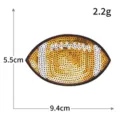 Goldbrauner Pailletten-Fußball-Aufnäher bestickte Kleidung DIY Dekoration 9.4x5.5cm - M1619 Glänzendes Gold Football