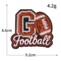 Pailletten Fußball Aufnäher mit Maßen, besticktes Kleidung Dekorations Applikation Patch. - M1600 Go Football Slogan
