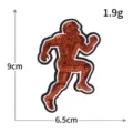 Pailletten bestickter American Football Spieler Aufnäher brauner glänzender DIY Stoff Applikation - M1589 Laufender Athlet Silhouette