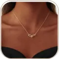 Collana girocollo con zirconi doppi placcati in oro da donna, gioiello minimalista ed elegante. - Graffetta Dorata Scintillante