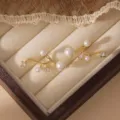 Exquisite gold-plated branch pearl earrings with sparkling zirconia for elegant women daily wear. - Style 12