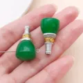 DIY tibetischer Stil Harz Bernstein Legierung Buddha Kopf Pagode Perlen Schmuck Set - Grüner Harz Zinklegierung Tibetischer Drei-Wege Buddha Kopf Turm / 26x14x14mm Öffnung 2mm / Grün