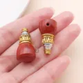 DIY tibetischer Stil Harz Bernstein Legierung Buddha Turm Kopf Perlen Schmuck Zubehör Variante. - Rotbraun