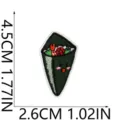 Close-up detail of cute cartoon sushi embroidered patch showing precise size measurements. - Cartoon Hand Roll (X1FT-065-07)