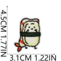 Cute sushi shrimp embroidered patch detail view, perfect for clothing decoration and DIY crafts. - Shrimp Toast (X1FT-068-10)