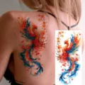 Waterproof phoenix temporary tattoo sticker, realistic body art for arm, leg and back. - NZ1072 / 19.8x9.6CM