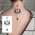 Adesivo per tatuaggio temporaneo luna stella design arte corporea impermeabile per il collo 1pz - HS037
