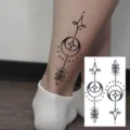 Tatuaggio temporaneo con disegno di luna e stelle. Adesivo corpo impermeabile alla moda. - HS077