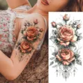 Sexy rose flower temporary tattoo sticker for arm body art, realistic floral design. - Rose Flower Style (NZ716)