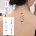 Tatuaggio temporaneo adesivo sole luna stella croce minimalista arte corporea nera - HS082