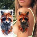 Waterproof Watercolor Fox Temporary Tattoo Sticker for Arm and Leg Body Art Design - NZ1209 / 19.8x9.6CM