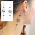 Adesivo per tatuaggio temporaneo design sole luna stelle arte corporea modello variante - HS089