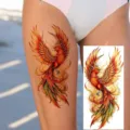 Waterproof Phoenix Temporary Tattoo Sticker Realistic Thigh Body Art for Women Men - NZ1080 / 19.8x9.6CM