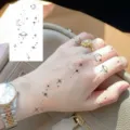 Adesivo per tatuaggio temporaneo design celeste luna stella minimalista impermeabile - HS091
