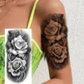 Sexy black rose temporary tattoo sticker for arm body art long-lasting waterproof design - Rose Flower Style (NZ895)