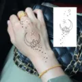 Adesivo per tatuaggio temporaneo impermeabile luna loto per arte del corpo moda decoro - HS092
