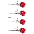 Variante adesivo tatuaggio temporaneo rosa rossa, elegante body art floreale per braccio e gamba. - HS349