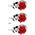 Adesivo tatuaggio temporaneo rosa rossa per braccio e gamba arte corporea chic design - HS351