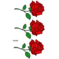 Set di adesivi per tatuaggi con rose rosse, design floreale classico per braccia e gambe arte. - HS354