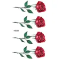 Foglio di adesivi per tatuaggi temporanei floreali con design di rosa rossa per braccia e gambe. - HS356