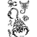 Cool scorpion tribal temporary tattoo sticker variant for hand and neck body art styling. - SS1298 / 9.8x5.8cm