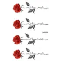 Foglio adesivo per tatuaggio temporaneo rosa rossa arte corporea floreale minimalista - HS358